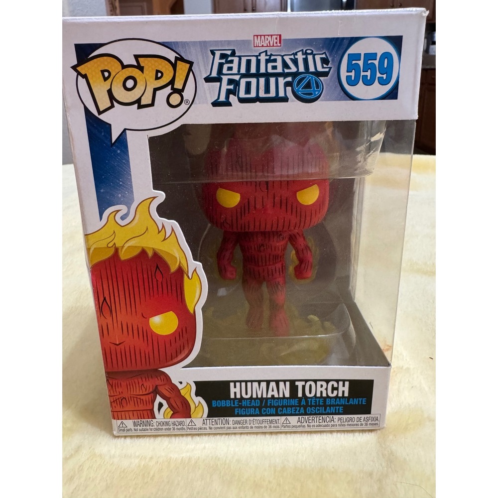 Marvel Funko Pop‎ Human Torch 559 Fantastic Four Bobble Head Figure